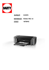 Canon PIXMA PRO 10 Mode D'emploi