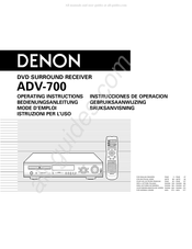 Denon ADV-700 Mode D'emploi