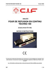 C.I.F F31150 Notice D'instructions