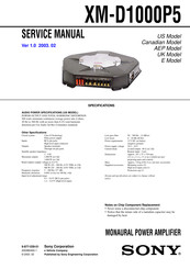 Sony XM-D1000P5 Mode D'emploi