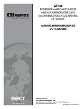 ECR International Olsen GTH2E Manuel D'information De L'utilisateur