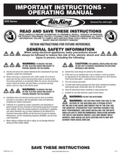 AirKing EVDGH Instructions Importantes – Mode D'emploi