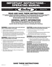 Air King AKLS6 Serie Instructions Importantes – Mode D'emploi