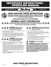 AirKing BFQLA120 Instructions Importantes – Mode D'emploi