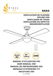 KLASS Fan RAICA Manuel D'utilisation