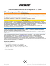 Fusion XS Serie Instructions D'installation