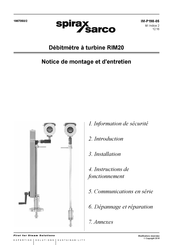 Spirax Sarco RIM20 Notice De Montage Et D'entretien