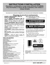 International comfort products G9MAE Instructions D'installation