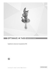 KROHNE OPTIWAVE-M 7400 Supplément Au Manuel