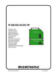 Migatronic PI 200 AC/DC HP Manuel D'instruction