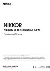 Nikon NIKKOR Z DX 18-140mm f/3.5-6.3 VR Guide De Référence