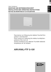 Helios AIR1/KWL-FTF 0-10V Notice De Montage Et D'utilisation