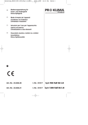 ProKlima 23.658.20 Mode D'emploi