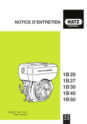Hatz Diesel 1B50 Notice D'entretien