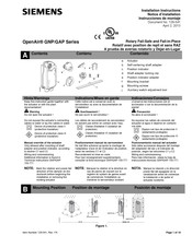 Siemens OpenAir GAP Serie Notice D'installation