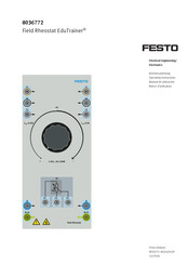 Festo EduTrainer 8036772 Notice D'utilisation