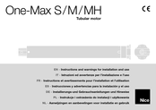 Nice One-Max MH Instructions Et Avertissements Pour L'installation Et L'utilisation