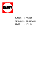 FALMEC CONCORD1230 Livret D'instructions