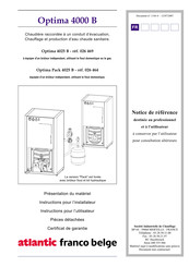 Atlantic franco belge Optima Pack 4025 B Instructions Pour L'installateur