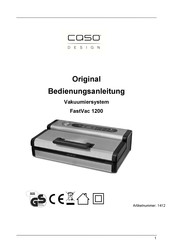 CASO DESIGN FastVac 1200 Mode D'emploi Original