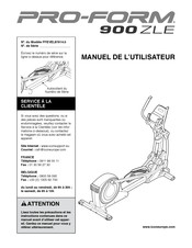 Pro-Form 900 ZLE Manuel De L'utilisateur