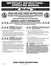 AirKing EL130SG Instructions Importantes – Mode D'emploi