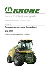 Krone BiG X 680 Notice D'utilisation Originale