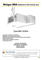 Solaronics Minigaz MRA 45 Notice Technique