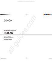 Denon RCD-N7 Manuel De L'utilisateur