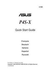 Asus P4S-X Guide Rapide