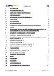 Powerplus POWX1170 Mode D'emploi