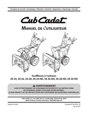 Cub Cadet 3X 26 Manuel De L'utilisateur