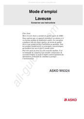 Asko W6324 Mode D'emploi