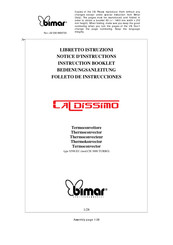 Bimar CH 3000 TURBO Notice D'instructions