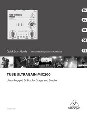 Behringer TUBE ULTRAGAIN MIC200 Guide Rapide