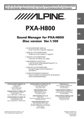 Alpine PXA-H800 Manuel Supplémentaire