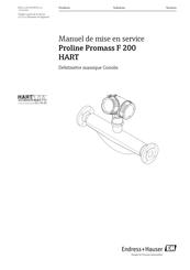 Endress+Hauser Proline Prowirl F 200 HART Manuel De Mise En Service