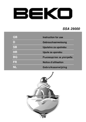 Beko SSA 29000 Notice D'utilisation