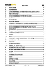 Powerplus POWX1700 Mode D'emploi