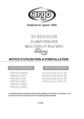 Argo X3 ECO PLUS Série Notice D'utilisation Et D'installation