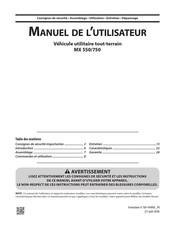 Cub Cadet MX 550 Manuel De L'utilisateur