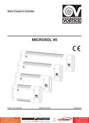 Vortice MICROSOL V0 Notice D'emploi Et D'entretien