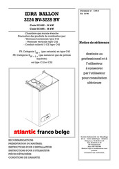 Atlantic franco belge IDRA BALLON 3224 BV Notice De Référence