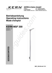 KERN MSF 200 Mode D'emploi