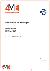 GFA ELEKTROMAT SE 5.24-25,40 Instructions De Montage