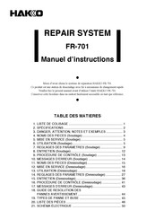 Hakko FR-701 Manuel D'instructions