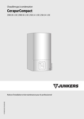 Junker ZWB 30-1 DE Notice D'installation Et De Maintenance