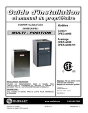 Ouellet Avantage OFEA 000-1H Serie Guide D'installation Et Manuel Du Propriétaire