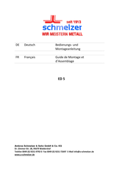schmelzer ED 5 Guide De Montage Et D'assemblage