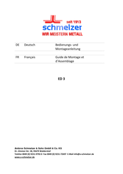 schmelzer ED 3 Guide De Montage Et D'assemblage